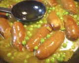 A picture of step 4 of Curry Sausages.