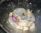 Hình bước làm 1 của món Canh rau má nấu tôm