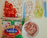 Hình bước làm 1 của món Nui xào thịt