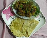 A picture of step 7 of Bharwa parwal ki sabji with besan.