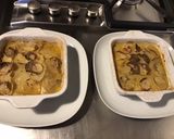 Une image de l'étape 10 de Gratin de pommes de terre à l ail,oignon basilic et mozzarella di buffala au bouillon de gambas.