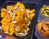 A picture of step 2 of Suji ka halwa.