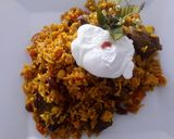Foto del paso 15 de la receta: Arroz con Carne de Res y Huevo Escalfado a lo Carmelita