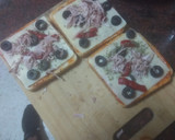 Foto del paso 1 de la receta: Sándwich pizza de pata de cerdo, aceitunas negras y morrón