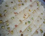 A picture of step 5 of Fresh coconut burfi #weekwhite.