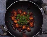 A picture of step 12 of Chettinad Paneer Fry.