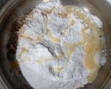 A picture of step 2 of Tricolour Burfi (no fire recipe).