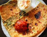 A picture of step 4 of Palak Paneer Paratha.