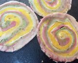 A picture of step 5 of Multi colored mathri.
