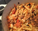 A picture of step 4 of Vegan “tuna” pasta salad.