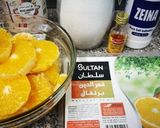 A picture of step 1 of Qamar Al din orange juice.