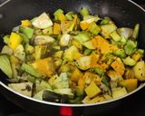 A picture of step 3 of Mixed vegetable with Malabar spinach.