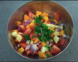 A picture of step 1 of Mango Cucumber Salsa.
