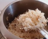 A picture of step 4 of Panchmel Dal or Panchratna Dal and Jeera Rice.