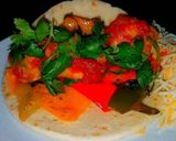 A picture of step 6 of Mike's Chunky Chicken Fajita Style Soft Tacos.