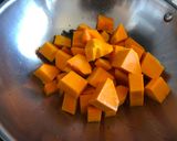 A picture of step 3 of Kodha Nu Shaak/Bhopda Chi Bhaji/Kaddu Ki Subji/Pumpkin Curry.