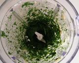 A picture of step 2 of Arugula Pesto.