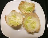 A picture of step 4 of Prawn cocktail filo pastry cups.