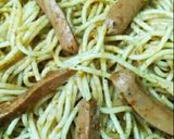A picture of step 3 of Italian chicken spaghetti Indian style.