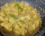 A picture of step 6 of Aloo Posto.