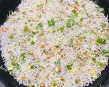 A picture of step 4 of Kung pao chicken with egg fried rice.
