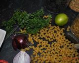 A picture of step 1 of Macaroni Salad سالاد ماکارونی.