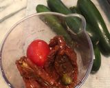 A picture of step 2 of Zucchini Spaghetti with Tomato Sauce, Kalamata Olives, Feta, and Radishes.