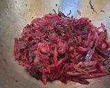 A picture of step 7 of Wilted red velvet salad served with coconut cream.