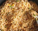 A picture of step 5 of Malaysian chicken fried rice.