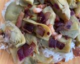 Foto del paso 3 de la receta: Arroz con alcachofas, cebolla roja y bacon