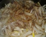A picture of step 3 of Mujaddara (Lebanese Rice and Lentils).