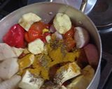 A picture of step 1 of Sweet potato curry soup.