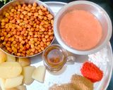 पूरी और आलू चना की सब्ज़ी (Poori and Aloo Chana Sabzi Recipe in Hindi) रेसिपी चरण 1 फोटो