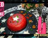 A picture of step 4 of Red Velvet Cake with Strawberry and Coconut flavour (Eggless).