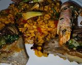 Foto del paso 9 de la receta: Arroz Maty, con alcachofas confitadas, ajos tiernos, gambas langostineras y sepia