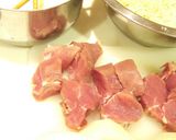 A picture of step 1 of Favorite Skewered Pork and Onion Cutlets (Kushi Katsu).