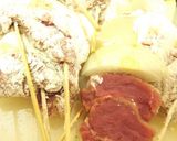 A picture of step 2 of Favorite Skewered Pork and Onion Cutlets (Kushi Katsu).