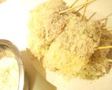 A picture of step 3 of Favorite Skewered Pork and Onion Cutlets (Kushi Katsu).