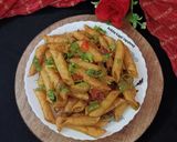 A picture of step 4 of Masala Pasta.