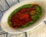 A picture of step 6 of Okro and stew.