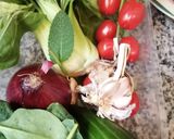 Une image de l'étape 1 de Vegan soupe choux bok choy concombre.