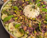 Une image de l'étape 4 de Carpaccio de courgettes, burrata fondante & pesto frais.