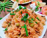 A picture of step 5 of French-beans veg rice.