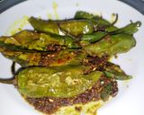 A picture of step 2 of Masala bhari mirch.