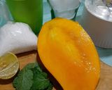 Foto langkah ke 1 dari resep Jus mangga daun mint.