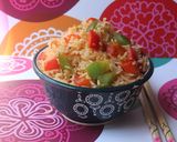 A picture of step 1 of Achari Capsicum Rice.