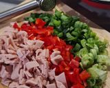Sonkás, kukoricás, hagymás grillezett melegszendvics (vegán) recept fázis 1 fotója