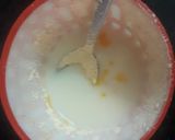 A picture of step 1 of Mango custard with caramel flavour.