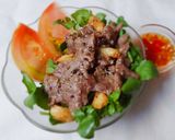 Hình bước làm 3 của món Rau cải XOONG trộn thịt bò