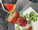 A picture of step 8 of Super Cooling and Refreshing Watermelon Strawberry mocktail.